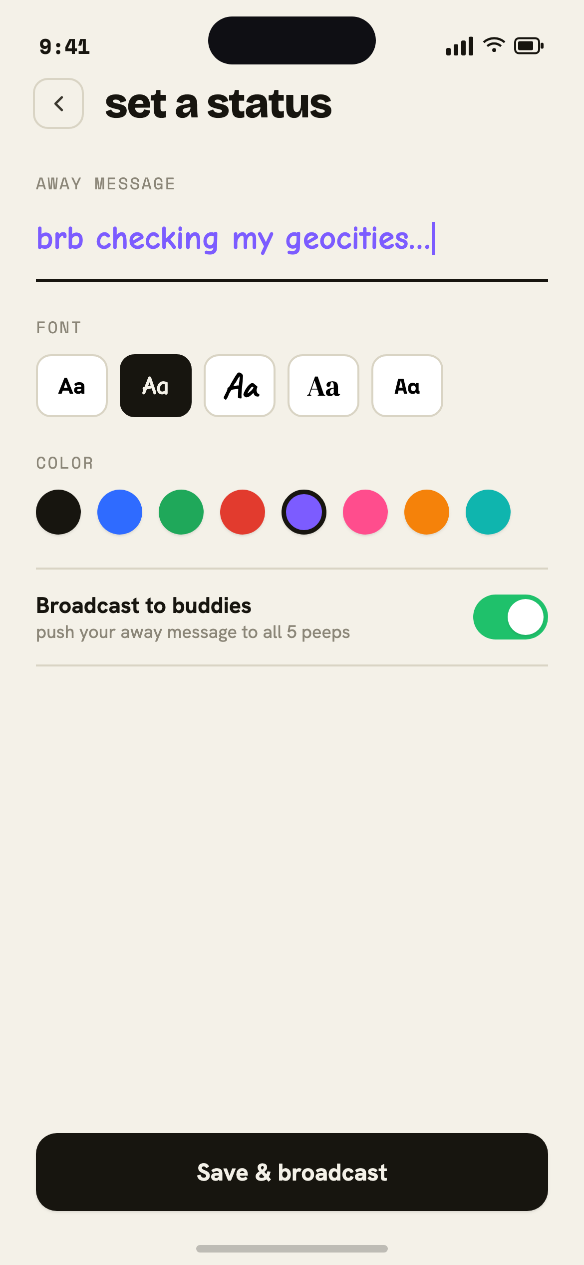 Set the perfect away message